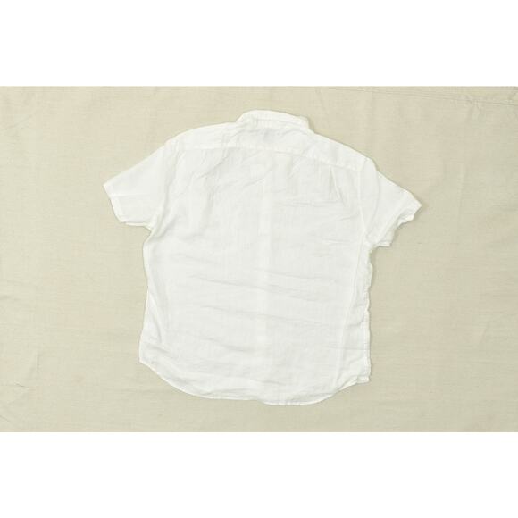 J Crew Men Button Down Shirt Short Sleeve White Linen Blend Size 2XL Solid - Picture 7 of 8